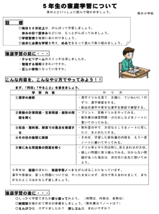 南外小学校　家庭学習の手引き07